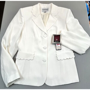 Vtg NOS John Meyer of Norwich Suit Blazer Lined Sz 8 New Scalloped Trim Classic